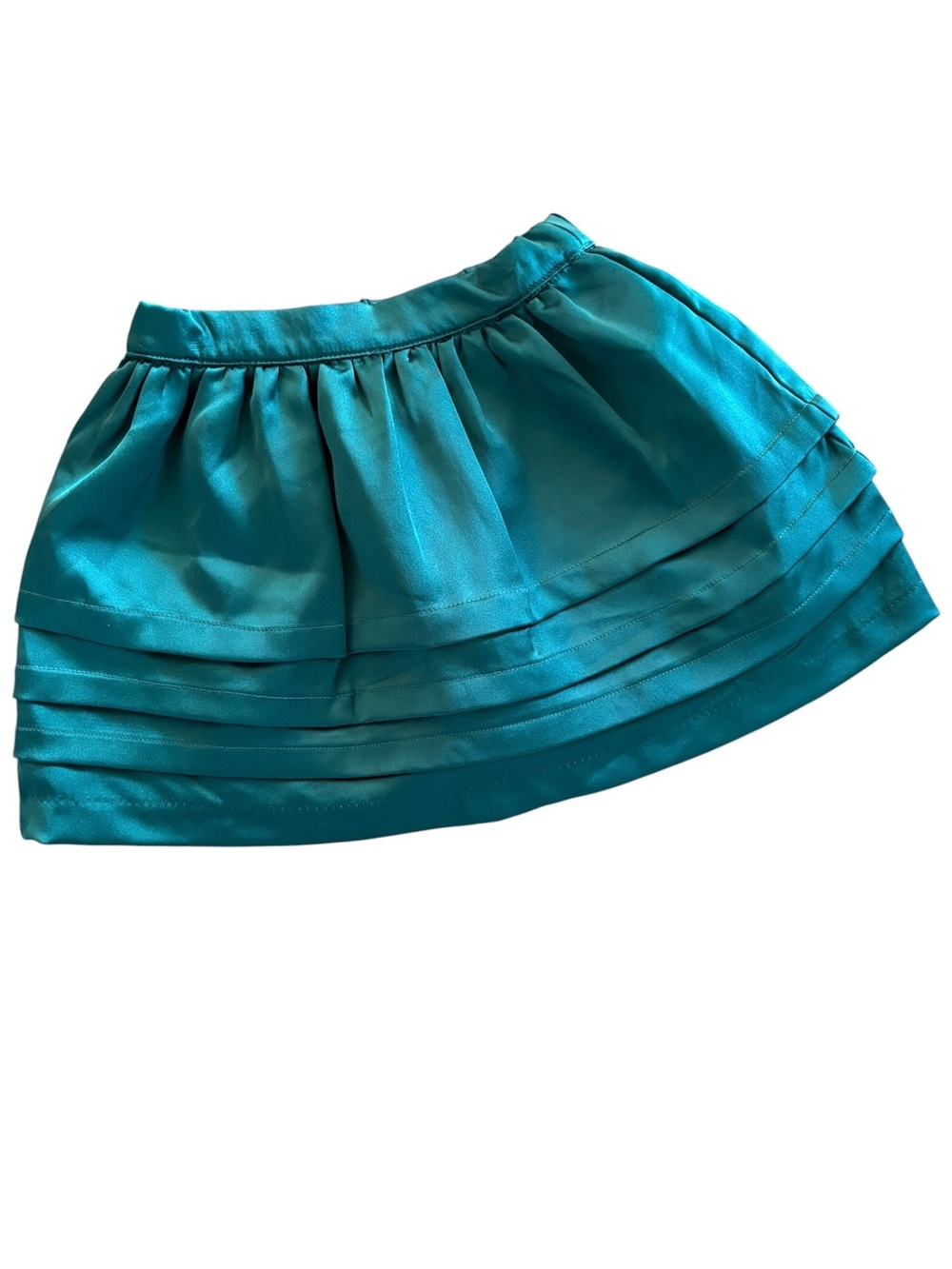 Gymboree 5T Green Satin Tiered Mini Skirt